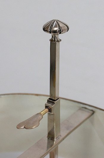 Lampada Bouillotte in metallo argentato, stile Impero - Inizio XX secolo