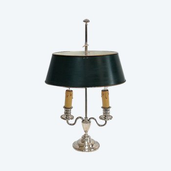 Lampada Bouillotte in metallo argentato, stile Impero - Inizio XX secolo