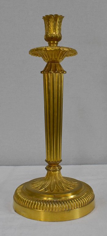 Pair of Gilded Bronze Torches, Louis XVI style - Early XXth century
