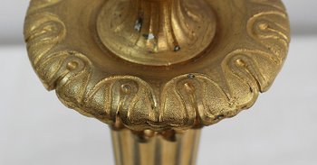 Pair of Gilded Bronze Torches, Louis XVI style - Early XXth century
