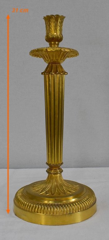 Pair of Gilded Bronze Torches, Louis XVI style - Early XXth century