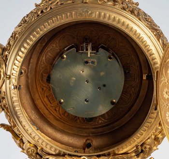 A 19th Century Gilded Bronze Mantel Set