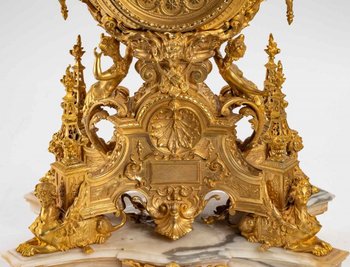 A 19th Century Gilded Bronze Mantel Set