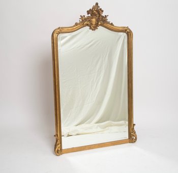 Gilded mirror Louis XV style 19th rocaille 134x114cm