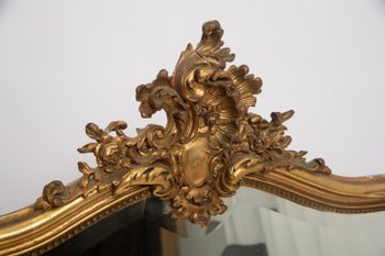 Gilded mirror Louis XV style 19th rocaille 134x114cm