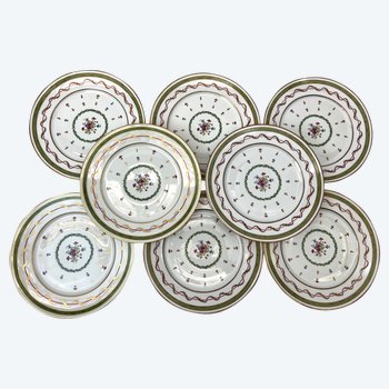 6 assiettes plates porcelaine Haviland Limoges Vieux Paris