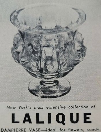 Vase Kristall Lalique Frankreich modele Dampierre Motiv Vögel