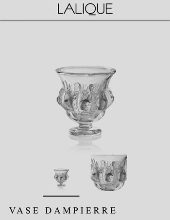 Vase Kristall Lalique Frankreich modele Dampierre Motiv Vögel