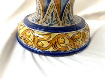 Große Vase Medici Jardinière Fayence Nevers signiert 19.