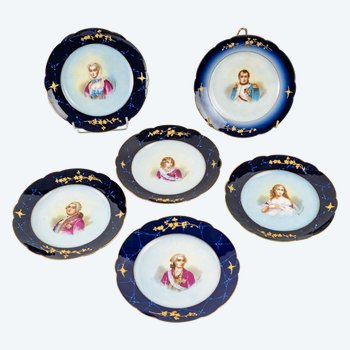 Series of Blue And White Porcelain Plates End of XIXth Century
