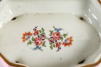 Boite à Bijoux En Porcelaine Rose De Style Sèvres