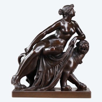 Bronze Ariane chevauchant une panthère, d'après Johann Heinrich Dannecker