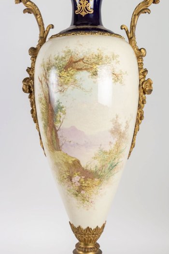 Pair Of Very Fine Porcelain Vases From Sèvres 19th Century