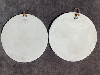 Pair of Biscuit Porcelain Plates in the Art Nouveau Style