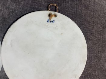 Pair of Biscuit Porcelain Plates in the Art Nouveau Style