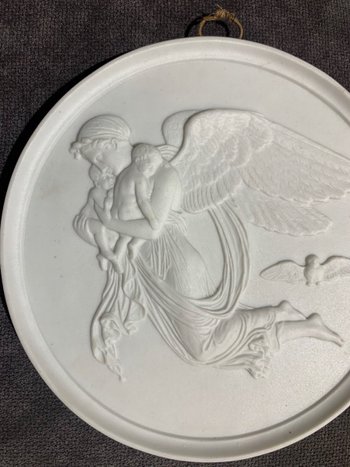 Pair of Biscuit Porcelain Plates in the Art Nouveau Style