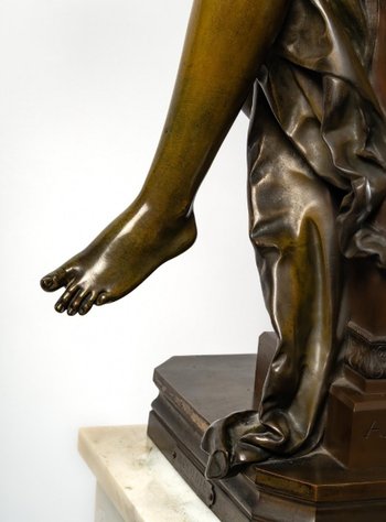 Figure En Bronze Melodie d'Albert Ernest Carrier Belleuse