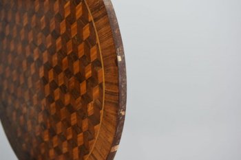 Louis XVI Style Inlaid Bouillotte Table With Removable Tray