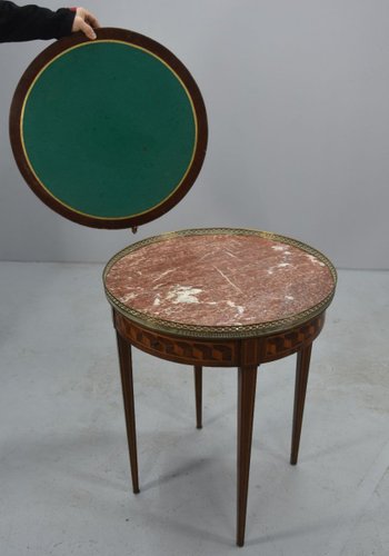 Louis XVI Style Inlaid Bouillotte Table With Removable Tray