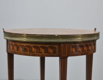 Louis XVI Style Inlaid Bouillotte Table With Removable Tray