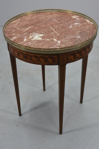 Louis XVI Style Inlaid Bouillotte Table With Removable Tray