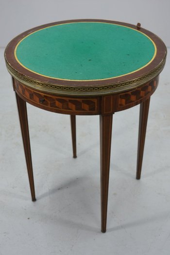 Louis XVI Style Inlaid Bouillotte Table With Removable Tray