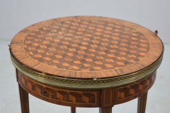 Louis XVI Style Inlaid Bouillotte Table With Removable Tray