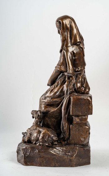 The Young Shepherdess By Mednat, 1900