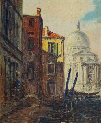 Huile Sur Toile Vue De Venise Fin XIXème Siècle