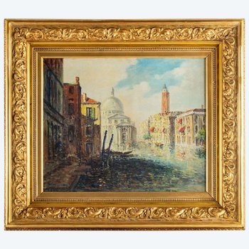 Oil On Canvas View Of Venice Late 19th Century