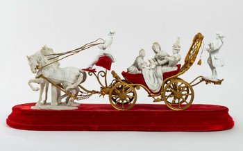 Groupe En Biscuit et bronze doré Fin XIXème Siècle