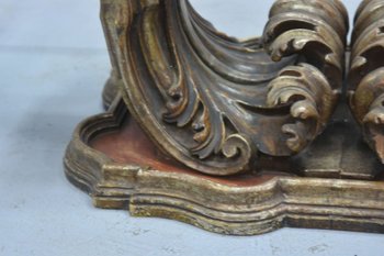 Table Basse Baroque En Bois Doré Et Laqué 