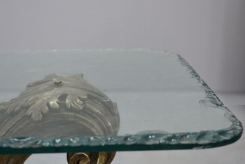 Table Basse Baroque En Bois Doré Et Laqué 