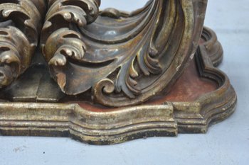 Table Basse Baroque En Bois Doré Et Laqué 