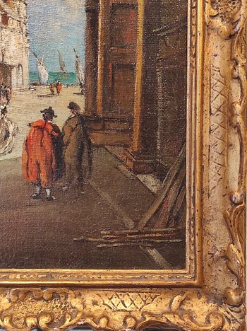 Gemälde XIX Ansicht Von Venedig Öl