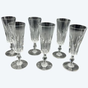 Baccarat 6 champagne flutes Polignac model