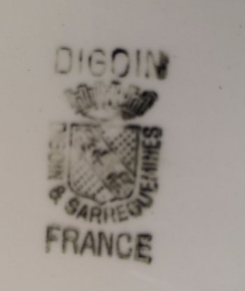 Large hollow dish (restaurant) in white earthenware DIGOIN SARREGUEMINES