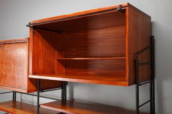 Libreria scandinava in legno anni '60