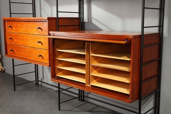 Libreria scandinava in legno anni '60
