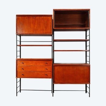 Libreria scandinava in legno anni '60