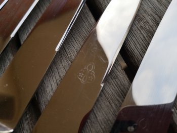 7 dessert knives with silver handles "vieux paris" model Tétard silverware