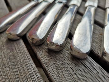 7 dessert knives with silver handles "vieux paris" model Tétard silverware