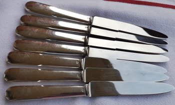 7 dessert knives with silver handles "vieux paris" model Tétard silverware
