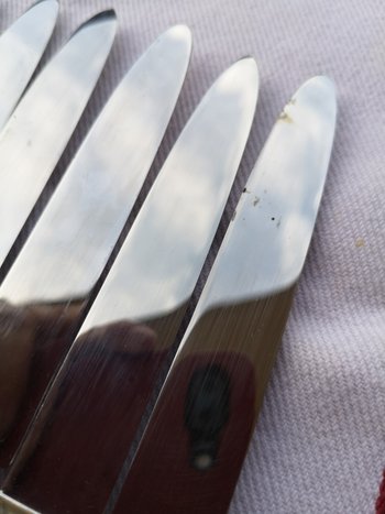 7 dessert knives with silver handles "vieux paris" model Tétard silverware