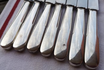 7 dessert knives with silver handles "vieux paris" model Tétard silverware