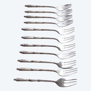 12 silver plated cake forks "Russian" model SFAM