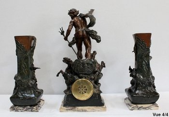 3 Piece Spelter Fireplace Set - Early 20th Century