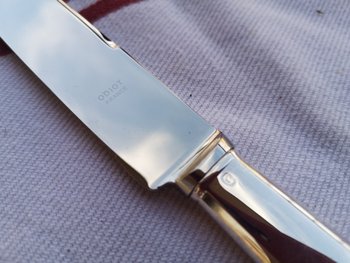 Tafelmesser mit Silbergriff, Minerva-Stempel ODIOT Modell Stil "vieux paris".