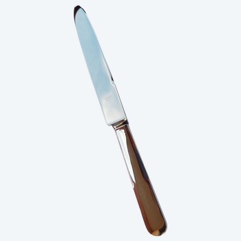 Coltello da tavola con manico in argento, stile "vieux paris" con marchio ODIOT