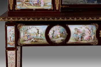 Secretaire in mogano e smalto fine XIX secolo